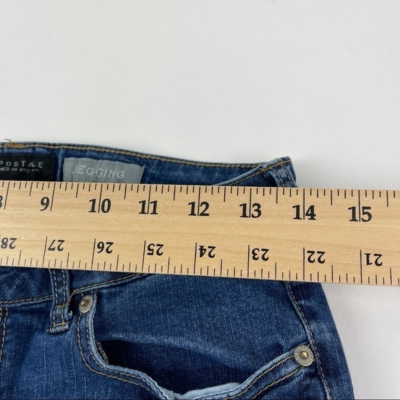 Aeropostale Jeggings Girls 6 Short Blue Denim - Picture 6 of 10